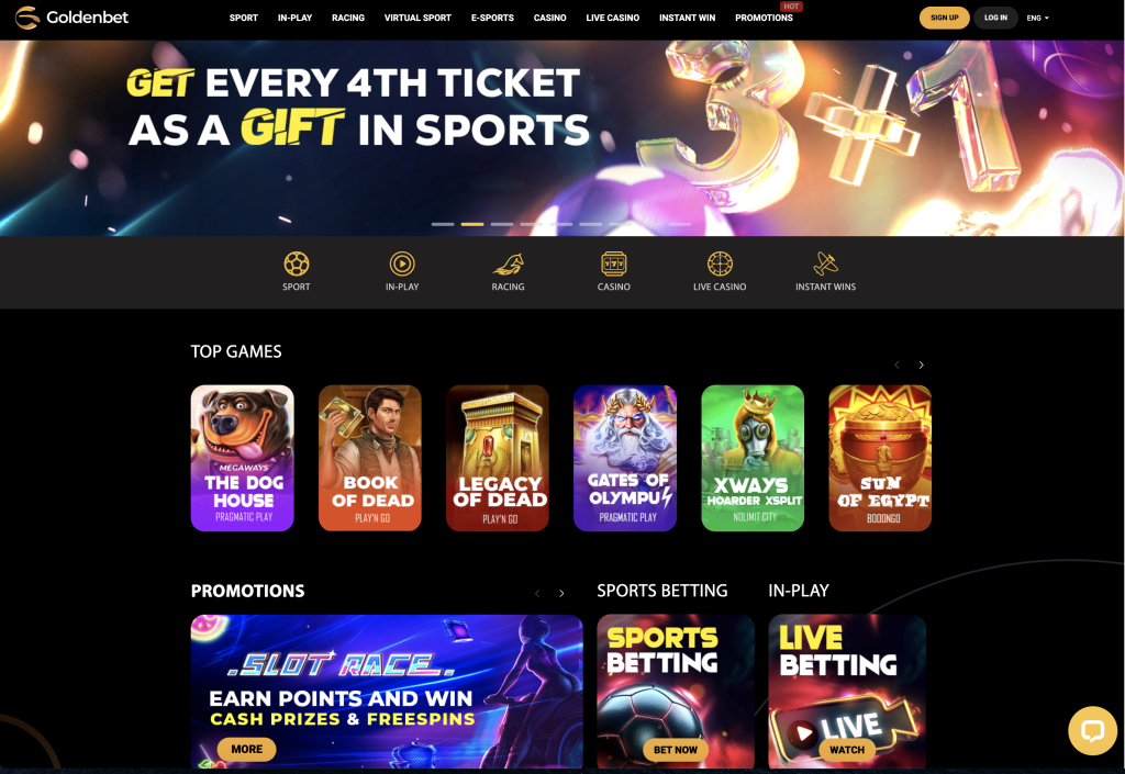 Image of Goldenbet Casino website