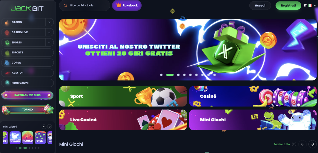 Image of Jackbit Casino website