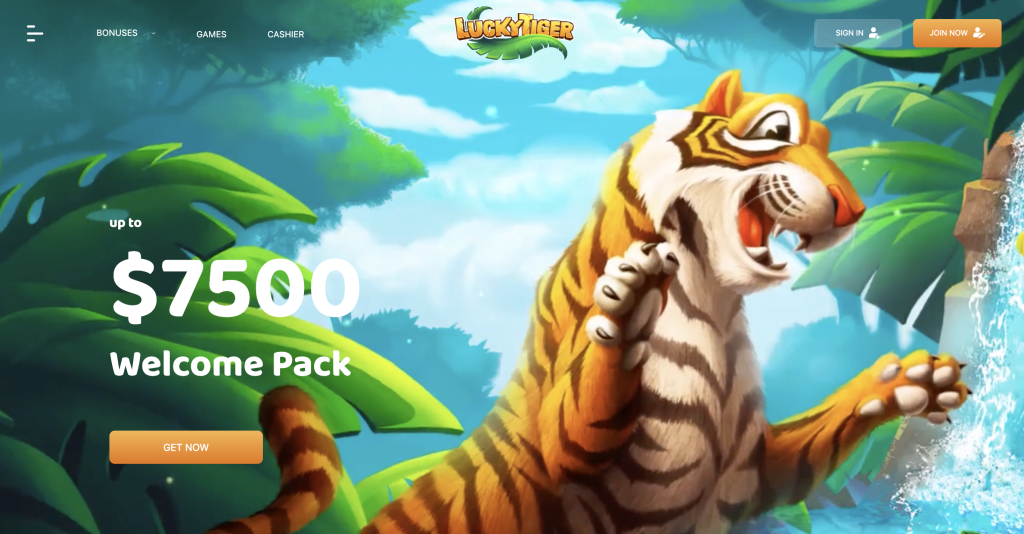 Image of Lucky Tiger website