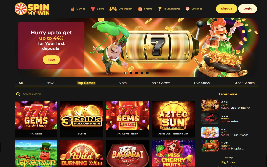 Image of Spin My Win Casino Website