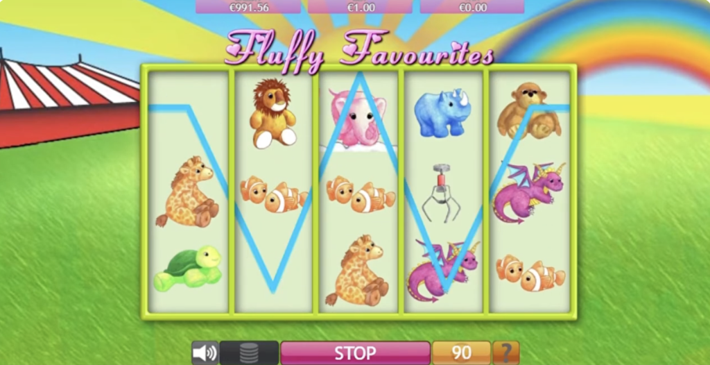 image of fluffy favourites slot gameplay